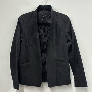 Eileen Fisher black silk blend blazer jacket 6